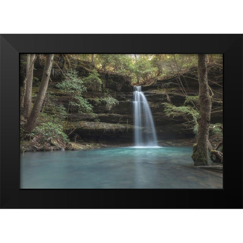 Crystal Blue Black Modern Wood Framed Art Print by Head, Danny