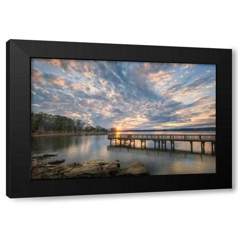 Sunset Blues Black Modern Wood Framed Art Print with Double Matting by Head, Danny