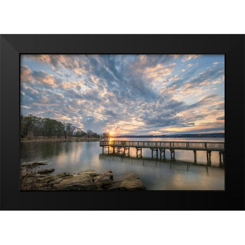 Sunset Blues Black Modern Wood Framed Art Print by Head, Danny
