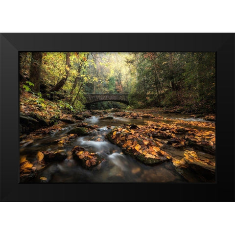 Stone Bridge Black Modern Wood Framed Art Print by Head, Danny