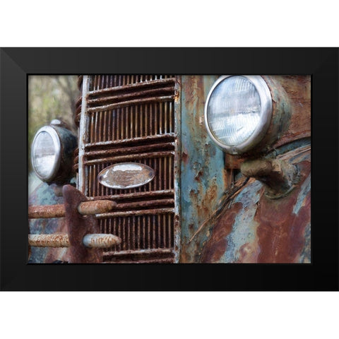 Blue n Rust Black Modern Wood Framed Art Print by Head, Danny