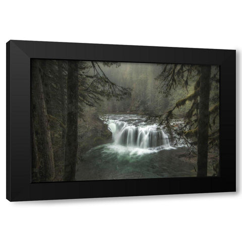 Misty Black Modern Wood Framed Art Print with Double Matting by Head, Danny