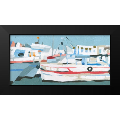 Bright Boats I Black Modern Wood Framed Art Print by Caroline, Emma