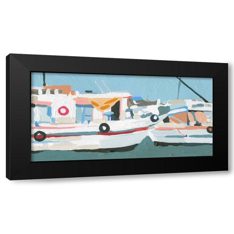Bright Boats II Black Modern Wood Framed Art Print with Double Matting by Caroline, Emma