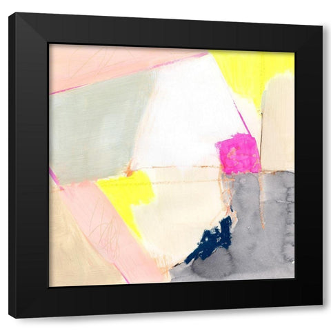 Hot Pink Patch II Black Modern Wood Framed Art Print by Barnes, Victoria