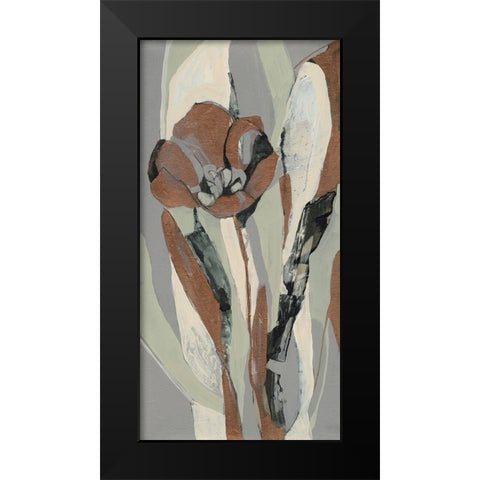 Tulip Puzzle II Black Modern Wood Framed Art Print by Goldberger, Jennifer