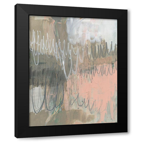 Twombly Script I Black Modern Wood Framed Art Print with Double Matting by Goldberger, Jennifer