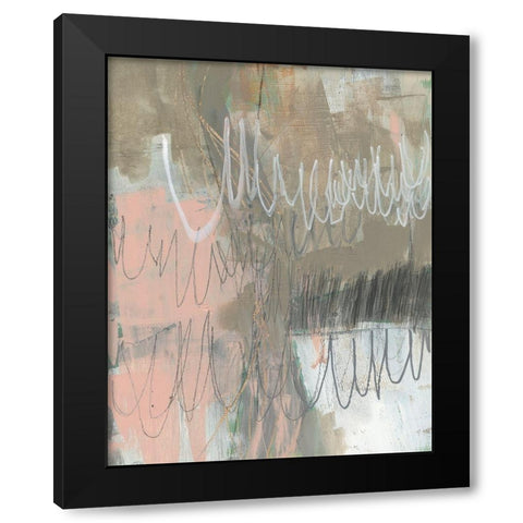 Twombly Script II Black Modern Wood Framed Art Print with Double Matting by Goldberger, Jennifer