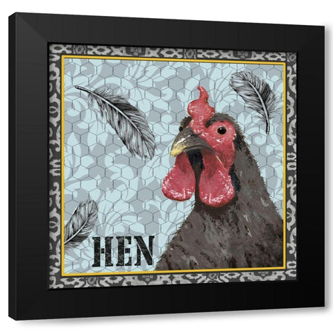 White Rooster II Black Modern Wood Framed Art Print by Reynolds, Jade