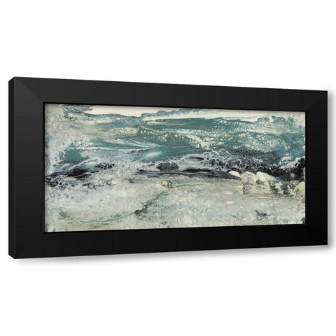 Teal Seascape I Black Modern Wood Framed Art Print with Double Matting by Bramma, Lila
