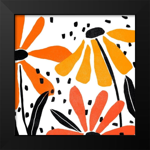 Modern Paper Garden I Black Modern Wood Framed Art Print by Vess, June Erica