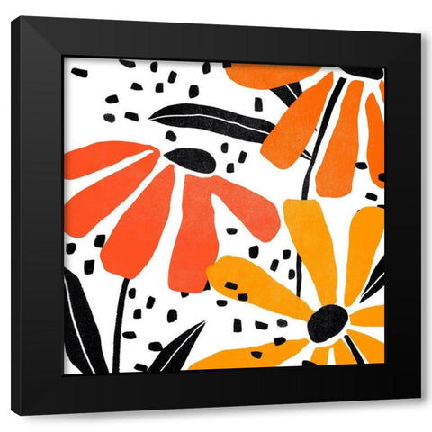 Modern Paper Garden II Black Modern Wood Framed Art Print by Vess, June Erica