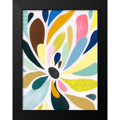 Abstract Petals II Black Modern Wood Framed Art Print by Popp, Grace