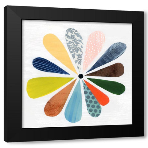 Quilted Flower II Black Modern Wood Framed Art Print with Double Matting by Popp, Grace