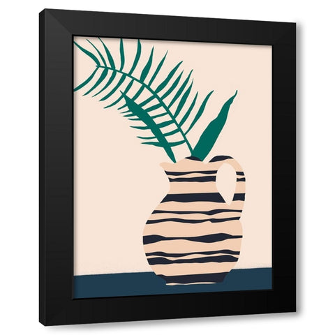 Dancing Vase With Palm III Black Modern Wood Framed Art Print by Wang, Melissa