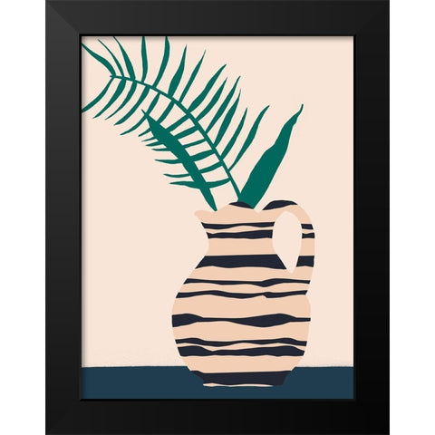 Dancing Vase With Palm III Black Modern Wood Framed Art Print by Wang, Melissa