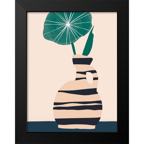 Dancing Vase With Palm IV Black Modern Wood Framed Art Print by Wang, Melissa