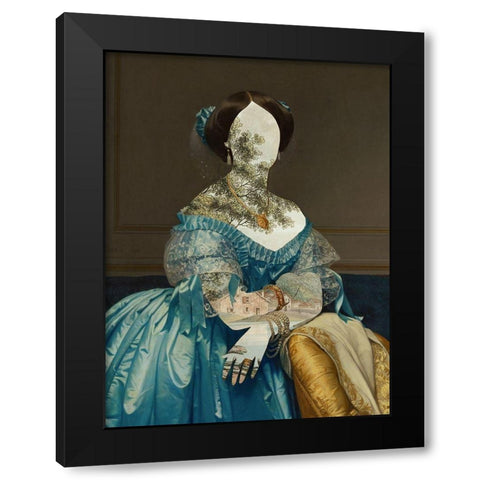 Royal Collage I Black Modern Wood Framed Art Print by Barnes, Victoria