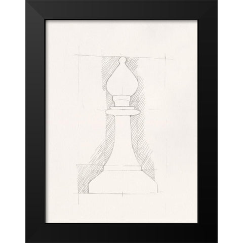 Chess Set Sketch VI Black Modern Wood Framed Art Print by Caroline, Emma
