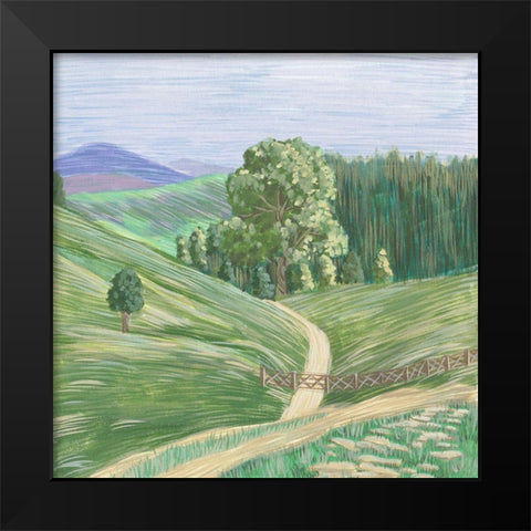 Hill Lines I Black Modern Wood Framed Art Print by Wang, Melissa