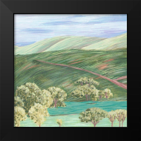 Hill Lines III Black Modern Wood Framed Art Print by Wang, Melissa