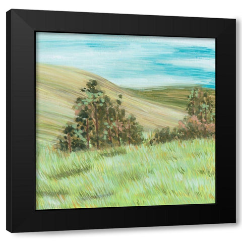 Hill Lines IV Black Modern Wood Framed Art Print with Double Matting by Wang, Melissa