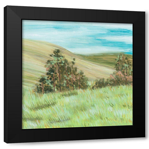 Hill Lines IV Black Modern Wood Framed Art Print by Wang, Melissa