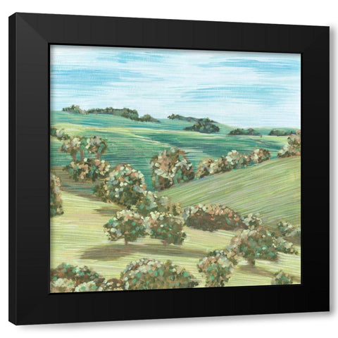 Hill Lines V Black Modern Wood Framed Art Print with Double Matting by Wang, Melissa