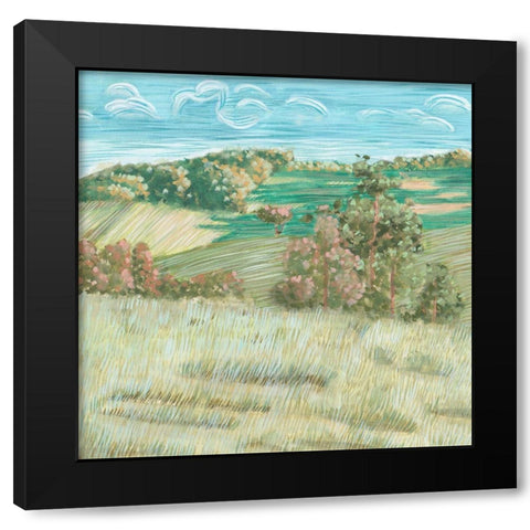 Hill Lines VI Black Modern Wood Framed Art Print with Double Matting by Wang, Melissa