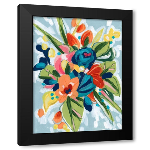 Petal Pop I Black Modern Wood Framed Art Print with Double Matting by Vess, June Erica