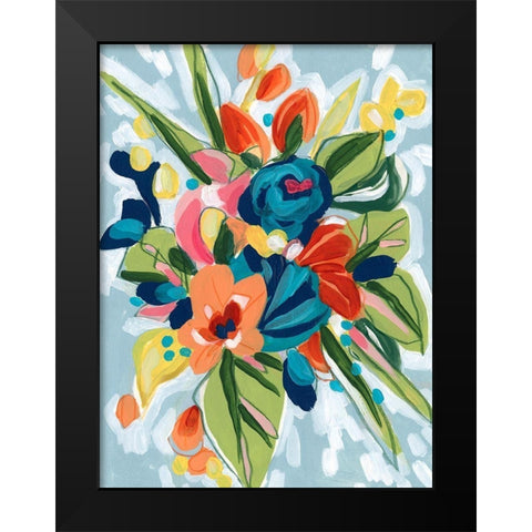 Petal Pop I Black Modern Wood Framed Art Print by Vess, June Erica