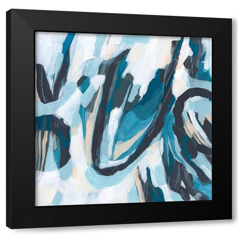 Blue Tundra II Black Modern Wood Framed Art Print by Vess, June Erica