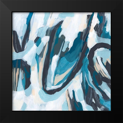 Blue Tundra II Black Modern Wood Framed Art Print by Vess, June Erica