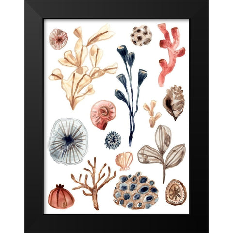 Ocean Assortment I Black Modern Wood Framed Art Print by Vess, June Erica