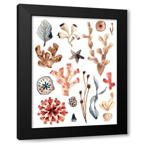 Ocean Assortment II Black Modern Wood Framed Art Print by Vess, June Erica