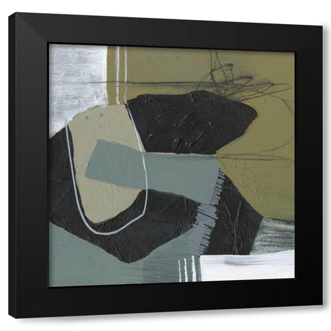 Puzzle in Neutrals II Black Modern Wood Framed Art Print with Double Matting by Goldberger, Jennifer