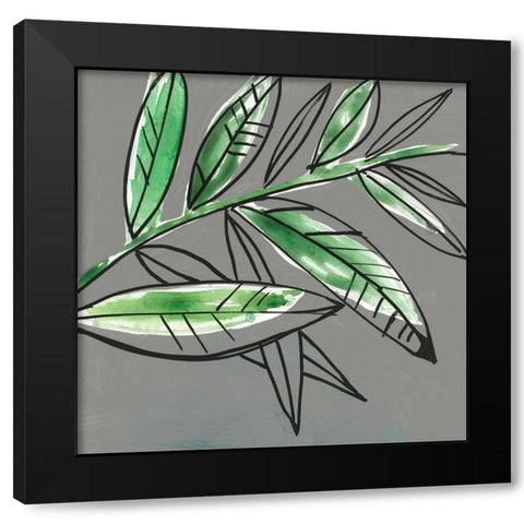 Tropic Botanicals I Black Modern Wood Framed Art Print with Double Matting by Goldberger, Jennifer