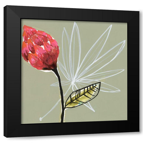 Tropic Botanicals II Black Modern Wood Framed Art Print with Double Matting by Goldberger, Jennifer