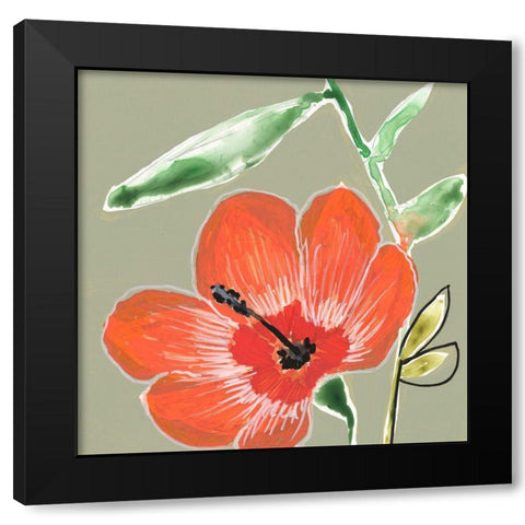 Tropic Botanicals IV Black Modern Wood Framed Art Print with Double Matting by Goldberger, Jennifer