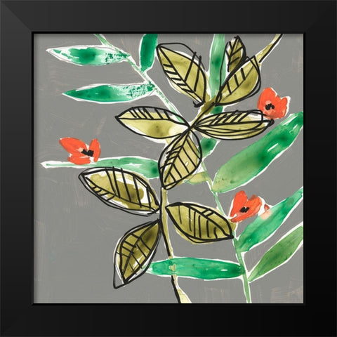 Tropic Botanicals V Black Modern Wood Framed Art Print by Goldberger, Jennifer