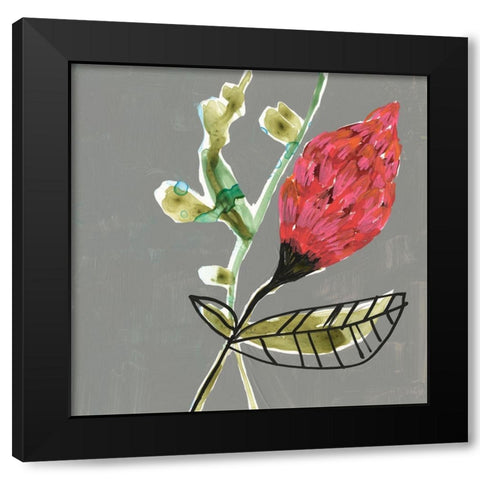 Tropic Botanicals VII Black Modern Wood Framed Art Print with Double Matting by Goldberger, Jennifer