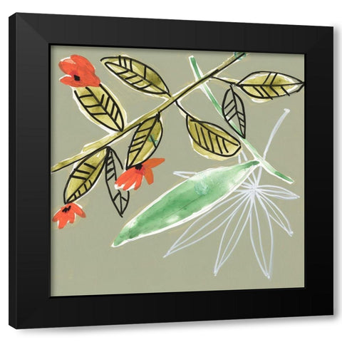 Tropic Botanicals VIII Black Modern Wood Framed Art Print with Double Matting by Goldberger, Jennifer