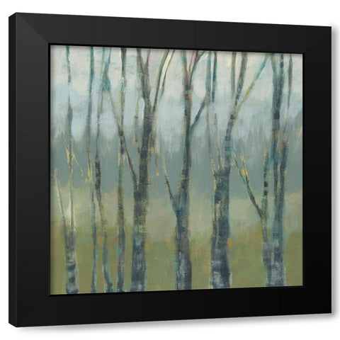 Transitional Treeline II Black Modern Wood Framed Art Print with Double Matting by Goldberger, Jennifer