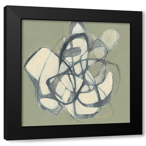 Interweb II Black Modern Wood Framed Art Print with Double Matting by Goldberger, Jennifer