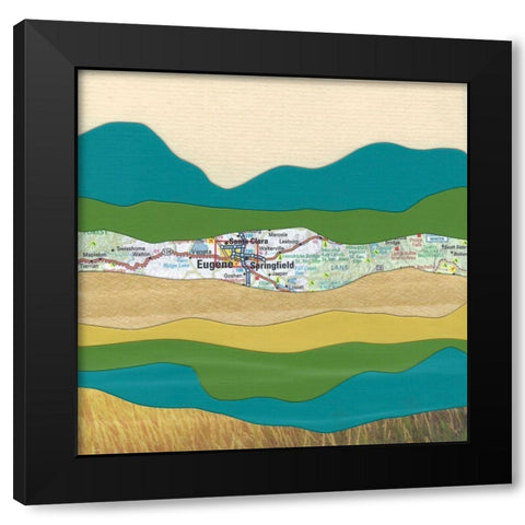 Mountain Series #150 Black Modern Wood Framed Art Print by Rau, Lorelle