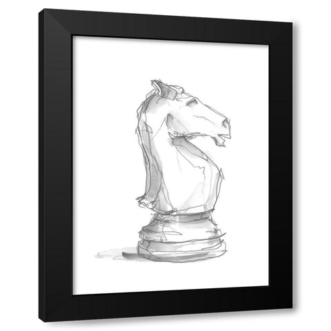 Chess Piece Study I Black Modern Wood Framed Art Print with Double Matting by Harper, Ethan