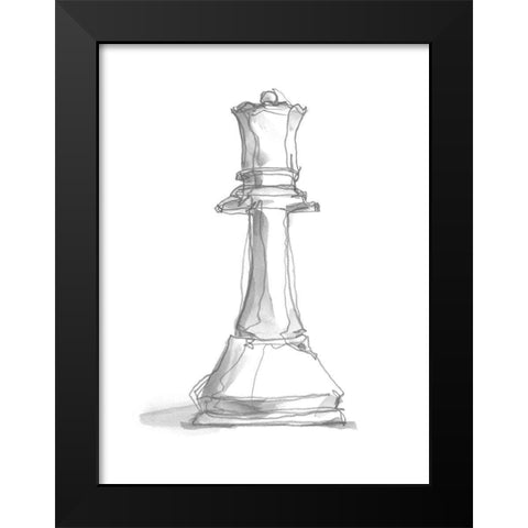 Chess Piece Study III Black Modern Wood Framed Art Print by Harper, Ethan