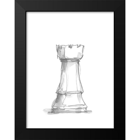 Chess Piece Study V Black Modern Wood Framed Art Print by Harper, Ethan