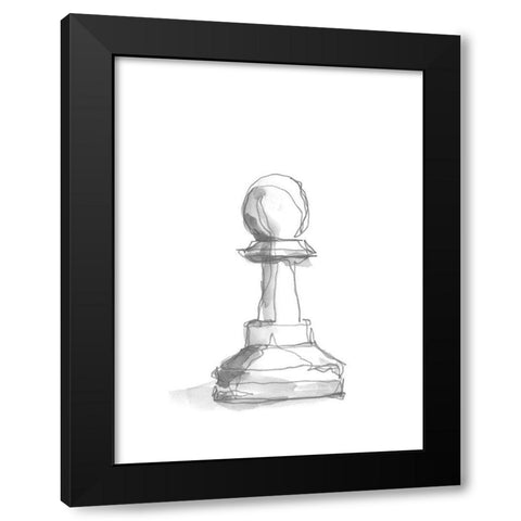 Chess Piece Study VI Black Modern Wood Framed Art Print with Double Matting by Harper, Ethan