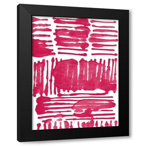 Custom Red Stripes I Black Modern Wood Framed Art Print with Double Matting by Fuchs, Jodi